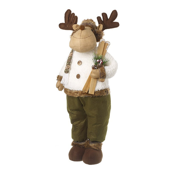 Plush Tall Standing Reindeer With Skis
