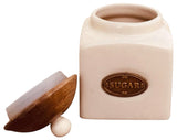 Country Cream Ceramic Tea/Coffee/Sugar Jars