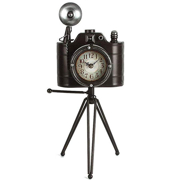 Metal Camera Clock On Tripod