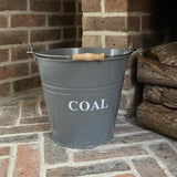 Metal Coal Bucket In Grey