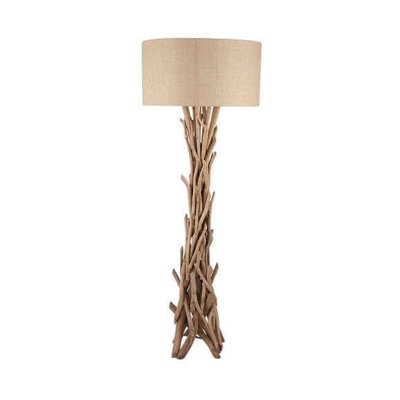Driftwood Floor Lamp With Natural Jute Shade