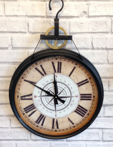 Metal Compass Wall Clock