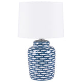 Blue And White Fish Patten Table Lamp