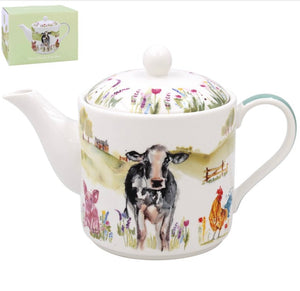 Farm Life Ceramic Teapot
