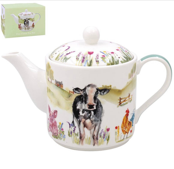Farm Life Ceramic Teapot