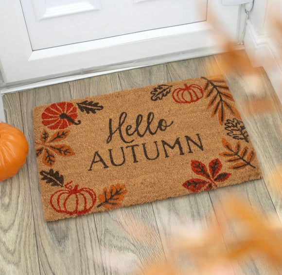 Hello Autumn Pumpkin Doormat