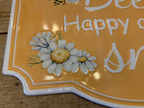 Bee Happy And Smile Metal Sign