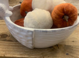 White Ceramic Squirrel On An Acorn Bowl