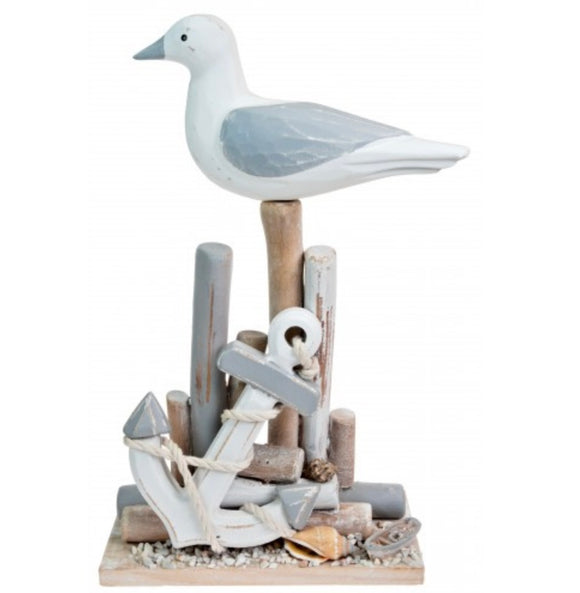 Large Wooden Seagull On Post