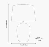 Cannes Mulberry Ceramic Stripe Table Lamp