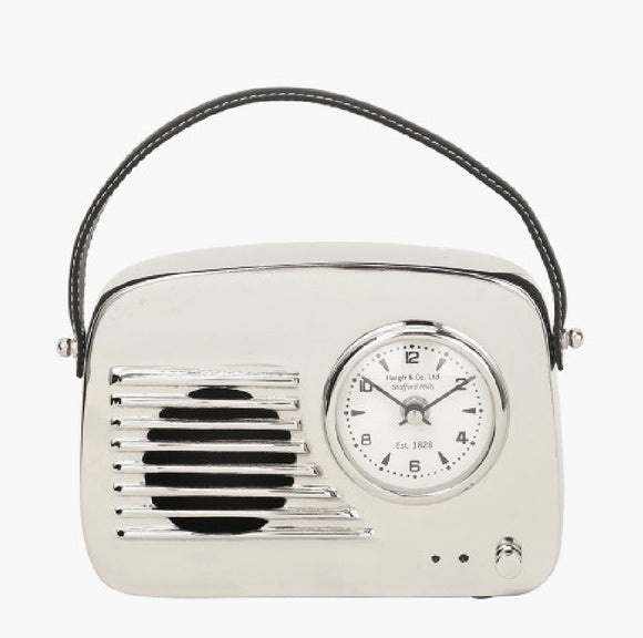 Silver Retro Radio Clock