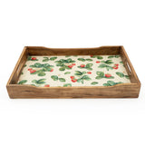 Strawberry Decorated Mango Wooden Serving Tray