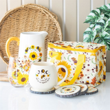 Bee and Sunflower Ceramic Flower Jug