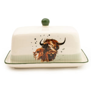 Highland Cow Ceramic Butter Dish