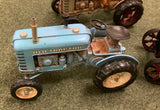 Large Blue Metal Tractor Ornament