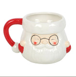 Red Ceramic Santa Claus Shaped Mug