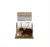 Highland Cow Wooden Calendar