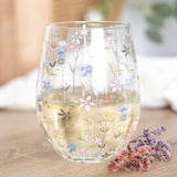 Stemless Floral Print Glass