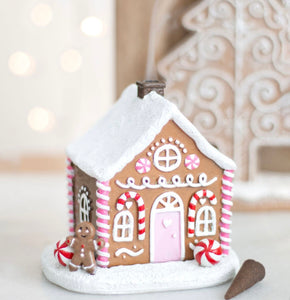 Pink Gingerbread House Incense Cone Burner