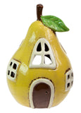 Ceramic Yellow Pear House Tea Light Holder