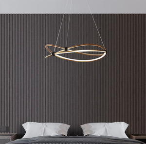 LED Loop Brushed Gold and Sand Ceiling Light