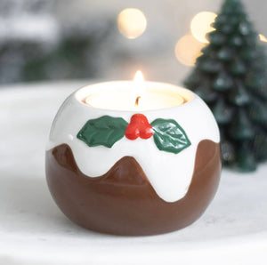 Christmas Pudding Tea Light Candle Holder