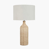 Light Wicker Bottle Shaped Table Lamp