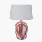 Cannes Mulberry Ceramic Stripe Table Lamp