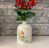 Robin Ceramic Vase With Wording