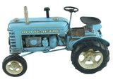 Large Blue Metal Tractor Ornament