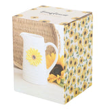 White Ceramic Jug Decorated With 3D Sunflower