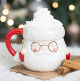 Red Ceramic Santa Claus Shaped Mug