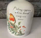 Robin Ceramic Vase With Wording