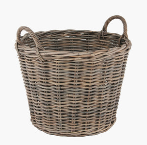 Grey Kubu Round Storage / Log Basket