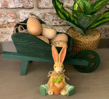 Sitting Bunny With Flower Pot Ornament