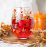 Autumn Mix Of Acorns Leaves And Pumpkins Glass