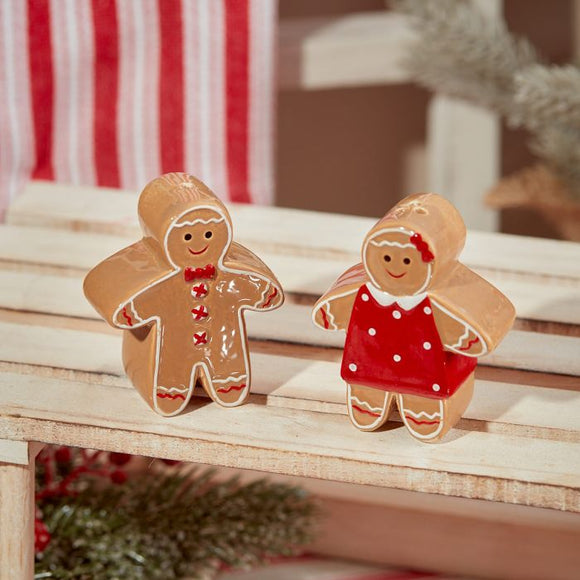 Gingerbread Ceramic Salt And Pepper Pots