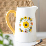 Bee And Sunflower Ceramic Jug
