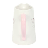 White Butterfly Print Ceramic Flower Jug