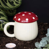 Toadstool/ Mushroom Ceramic Mug And Lid