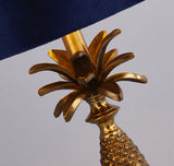 Antique Brass Pineapple Lamp And Velvet Shade