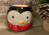 Glazed Ceramic Penguin Candle Holder