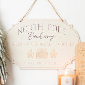 North Pole Gingerbread Bakery Hanging Sign