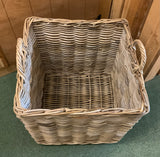 Extra Large Square Kubu Wicker Log Basket