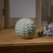 Ceramic Green Scalloped Decorative Ball