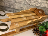 Wooden Styling Sledge With Snowflake Decoration
