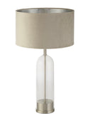 Cambridge Satin Nickel Metal And Glass Table Lamp With A Choice  Of Shade Colour