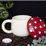 Toadstool/ Mushroom Ceramic Mug And Lid