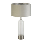 Cambridge Satin Nickel Metal And Glass Table Lamp With A Choice  Of Shade Colour