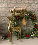 Gold Metal Reindeer 6 Candle Holder